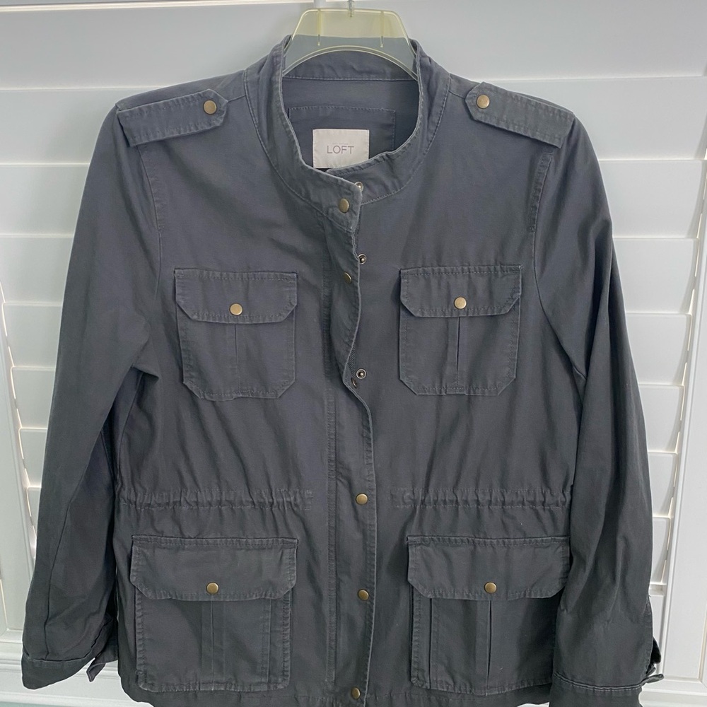 LOFT Charcoal Textured Jacket